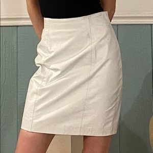 White leather skirt